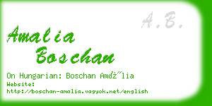 amalia boschan business card